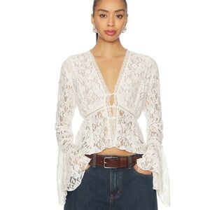 NWT Free People Whispering Love Top in Tofu size XS